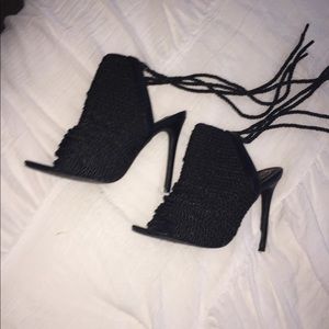Black peep toe booties